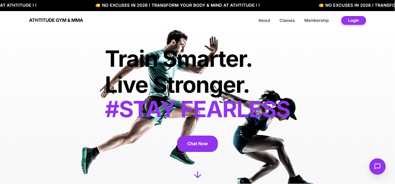 Athtitude Fitness website